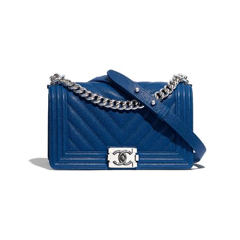 chanel boy bag dark blue